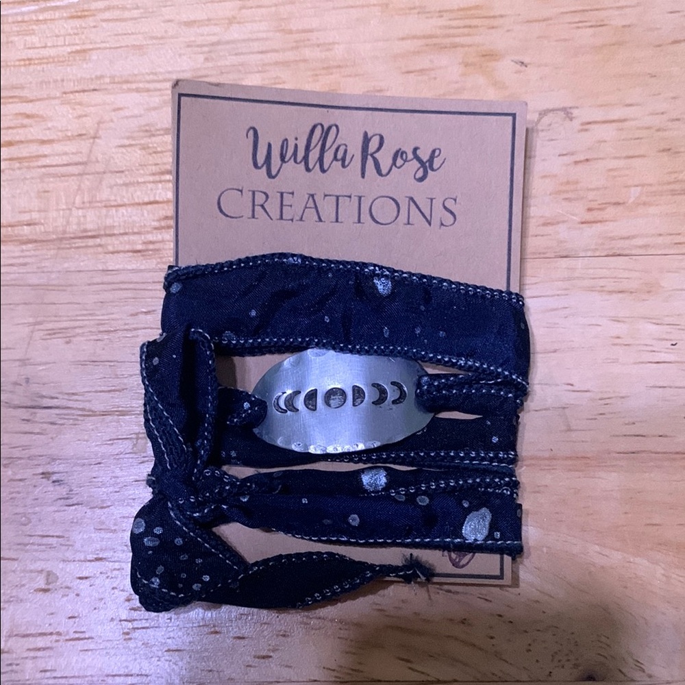 Willa Rose Creations Moon Phase Wrap Bracelet with Silver Accents